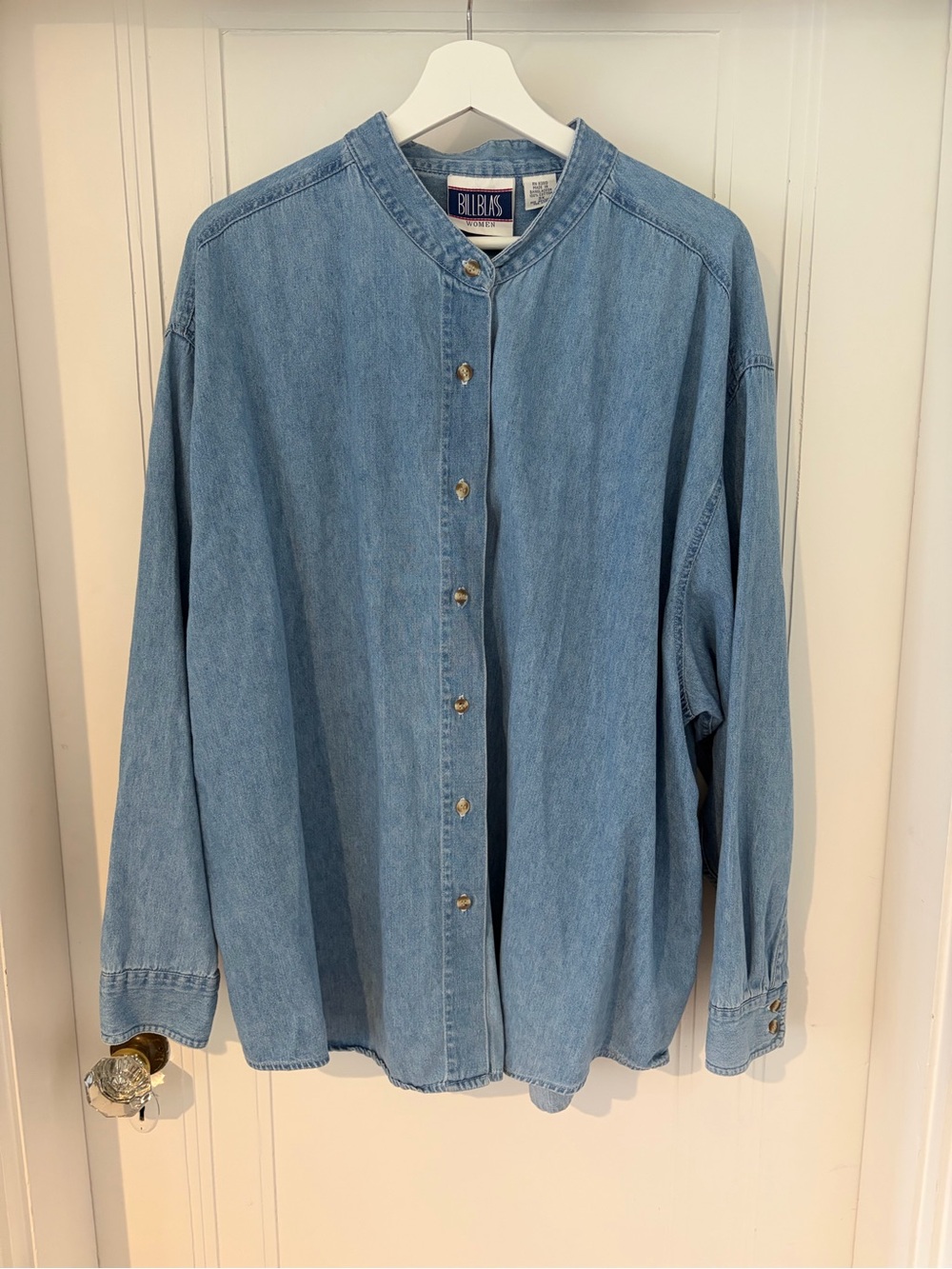 Bill Blass Light Blue Denim Button-Front Shirt
